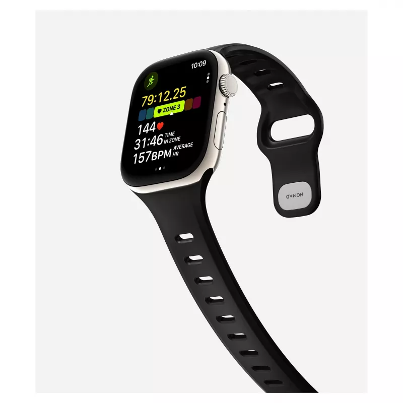Watch band Nomad Tempo Band Black Rubber, 18 mm width, fits wrists 135–175 mm