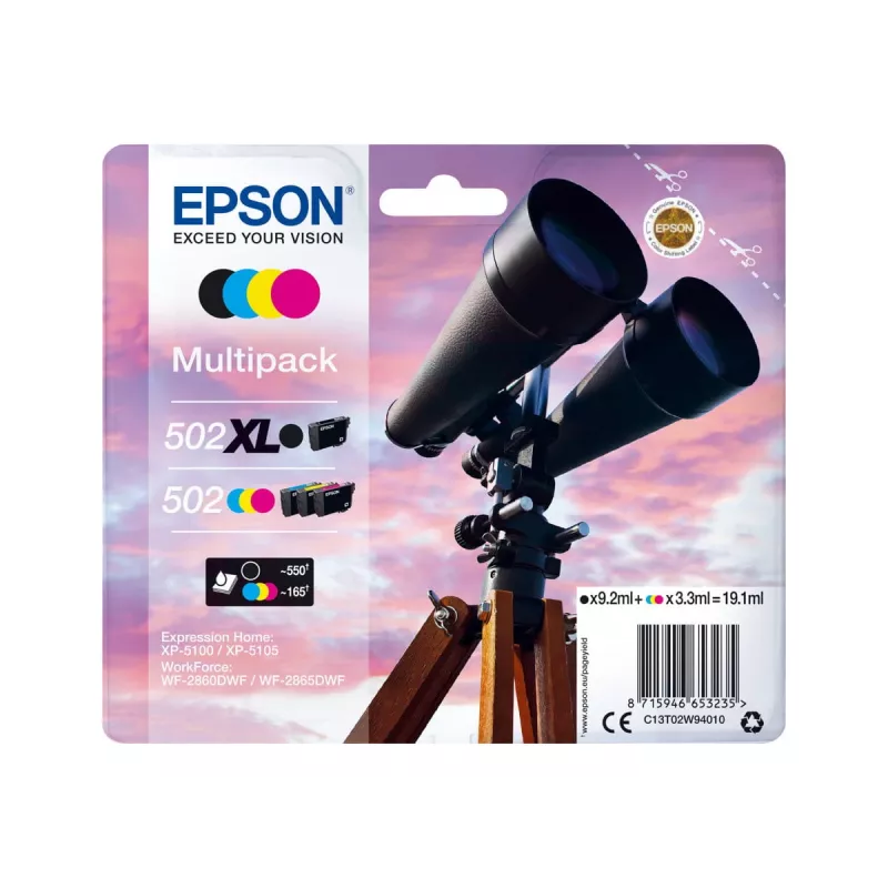 Epson 502 XL ink cartridge 4 pc(s) Original High (XL) Yield Black, Blue, Magenta, Yellow