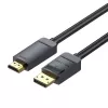 DisplayPort to HDMI cable adapter Vention HAGBH, 2 m, black, 7 mm diameter