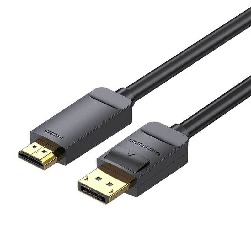 DisplayPort to HDMI cable adapter Vention HAGBH, 2 m, black, 7 mm diameter