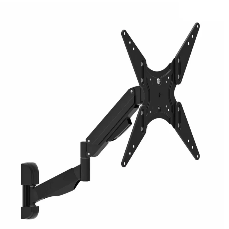 TV gas spring bracket MACLEAN MC-784 for 32–55 inch TVs, adjustable tilt and height, max load 21 kg, wall mount, black