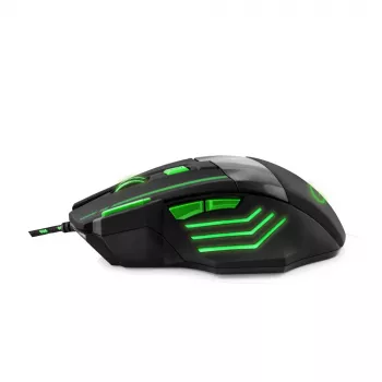 Wired Gaming Mouse ESPERANZA EGM201G — right-hand, optical 2400 DPI, 7 buttons, USB Type-A, 1.5 m cable, black/green