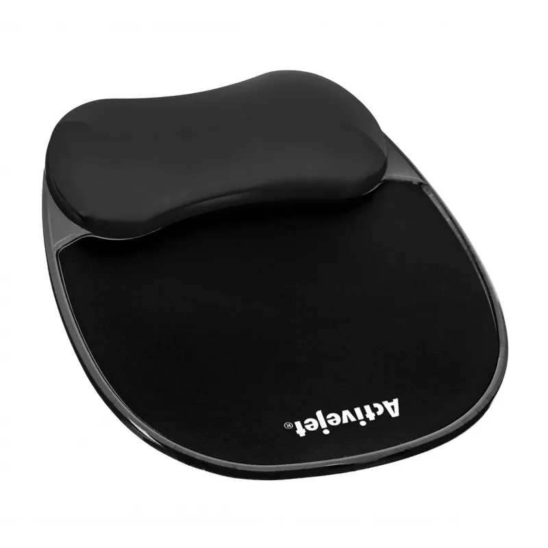 Gel wrist rest mouse pad ActiveJet — black 220×250 mm, gel and silicone, non-slip base