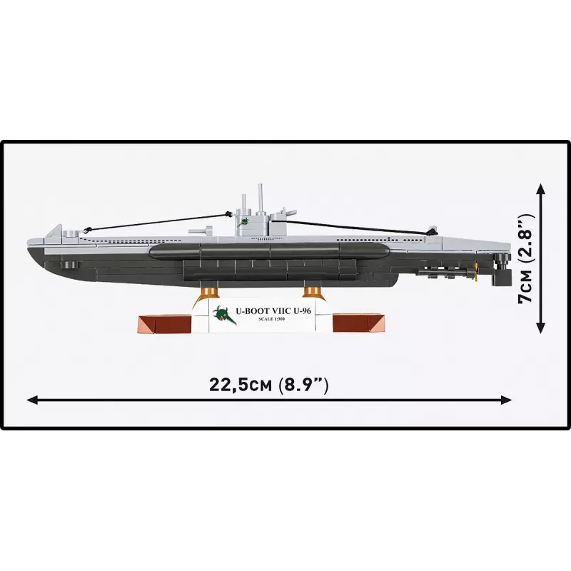 Scale model submarine Cobi Type VIIC 1:300 scale, kit 4857