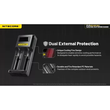 Battery Charger Nitecore Ci12 Universal USB charger for Li‑Ion, NiCd, NiMH, 3A input 5/9/12V, plastic casing