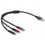 USB Charging Cable DeLOCK 3 in 1 Type-A to Lightning Micro USB USB Type-C 30 cm