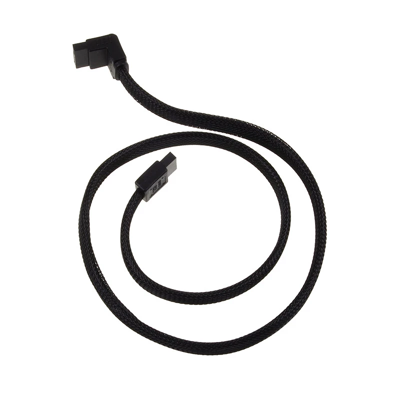 SilverStone SATA III Cable 50cm angled / straight - sleeved black