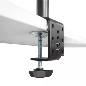 Maclean MC-967 Double Vertical Monitor Desk Mount Screen Holder max VESA 100x100, 13-27, 2x 9kg Powder Coated Tilting Rotating Adjustable