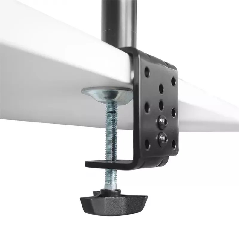 Maclean MC-967 Double Vertical Monitor Desk Mount Screen Holder max VESA 100x100, 13-27, 2x 9kg Powder Coated Tilting Rotating Adjustable