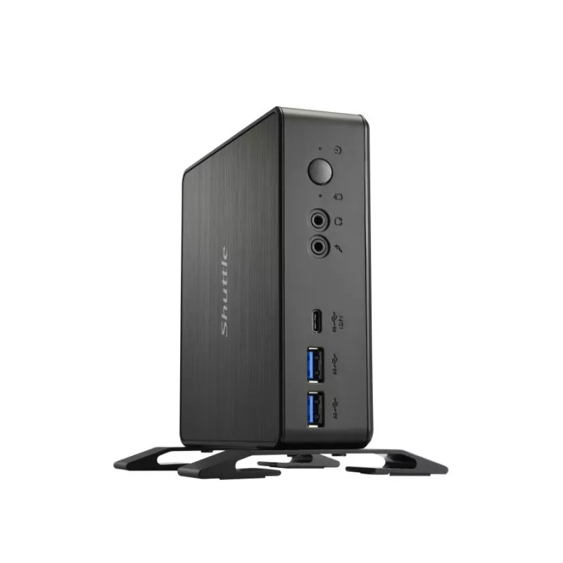 Shuttle XPC Nano PC NC40U, Intel Celeron 7305U, 1x HDMI, 1x DP,1xUSB-C/DP, 6x USB3.2, 1x 2.5 inch bay, 2x M.2, 1x LAN, RAID, 24/7 permanent operation, incl. VESA & Stand