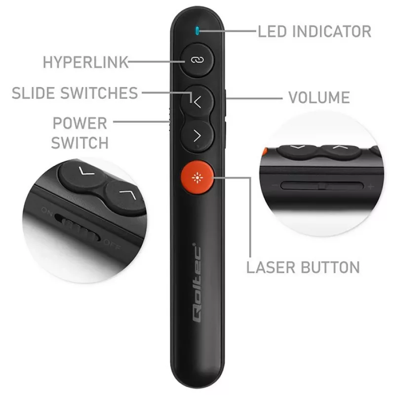 Laser pointner presenter 4in1 USB 3.0 2.4GHz 30m