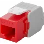 Wentronic Goobay CAT 6a KeyStone RJ45 Jack,Unshielded, 500MHz, Red-White (90689)
