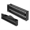 DeLOCK 19 inch Keystone Patch Panel 48 port with strain relief 2U angled black