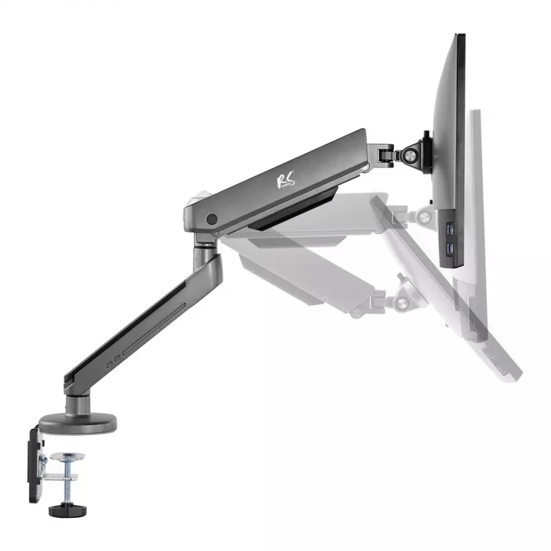 NanoRS Gaming Monitor Mount 17-32 with RGB LED Lighting Desk Mount Height Adjustable Swivel Tilt Max. 9kg VESA 75x75 / 100x100