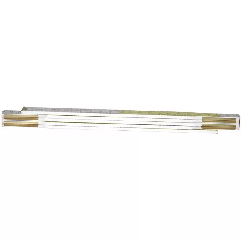 Folding ruler STANLEY 0-35-458, wooden, 2 m, 17 mm width, white/yellow