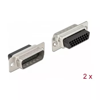 Wire Connector DeLOCK 66713 D-Sub HD 26 Pin Black Silver