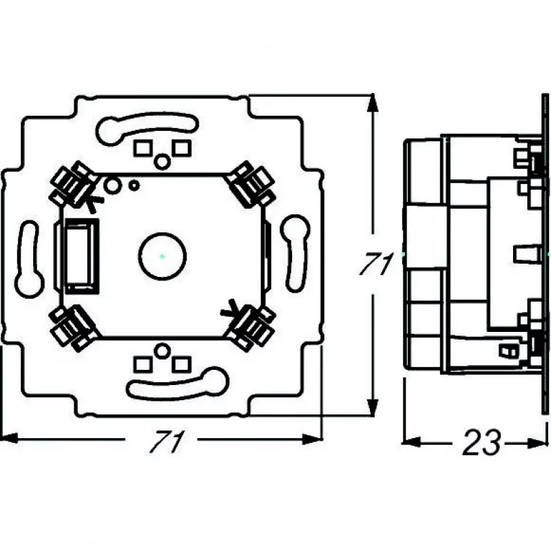 Wall switch cover plate Busch-Jaeger 6120/12-101 metallic 71×71 mm