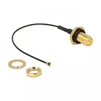 Coaxial Cable DeLOCK 12464 0.1m RP-SMA MHF IV HSC MXHP32 Black