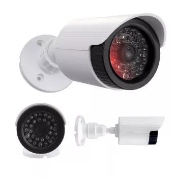 Dummy tube camera with IR LEDs, CEE IR1800 W — non-functional surveillance deterrent