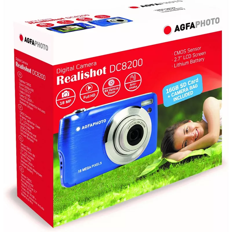 Agfa Photo DC8200 Blue + Case + Card SD 16GB