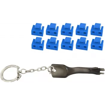 RJ45 port blocker ShiverPeaks BS08-01034 — 1 key, 10 blue locks
