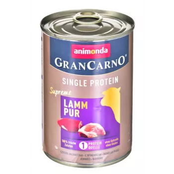Wet dog food animonda GranCarno Lamb Adult — canned 400 g, protein 11%, fat 8%, moisture 75%