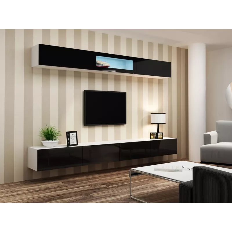 Cama Living room cabinet set VIGO 12 white/black gloss