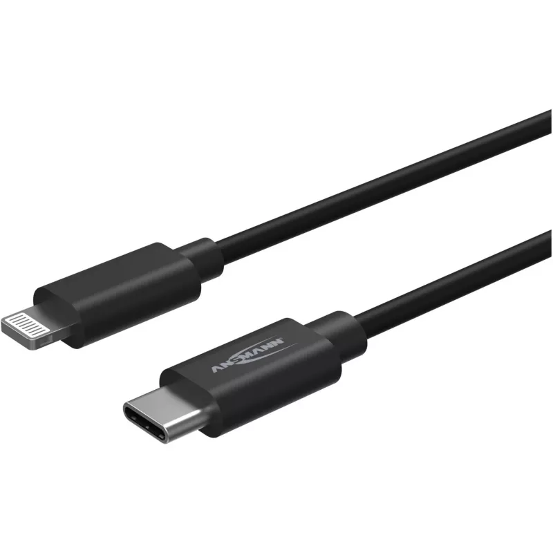 Mobile phone cable Ansmann 1700-0106 Black USB C Lightning 0.12 m
