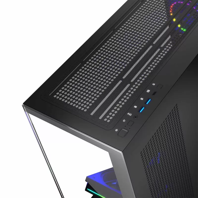 PC Case MODECOM Volcano Stellar 5F ATX Midi Tower, tempered glass, 5 preinstalled fans, USB‑C, supports microATX/ATX, max GPU 420mm, CPU cooler height 175mm