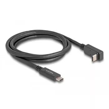 Delock - USB Cable - 24 pin USB-C (M) to 24 pin USB-C (M) angled - USB 3,2 Gen 2 - 3 A - 1,0m - USB Power Delivery (60W), Supports 4K 144 Hz (3840 x 2160), to 10 Gbps Date