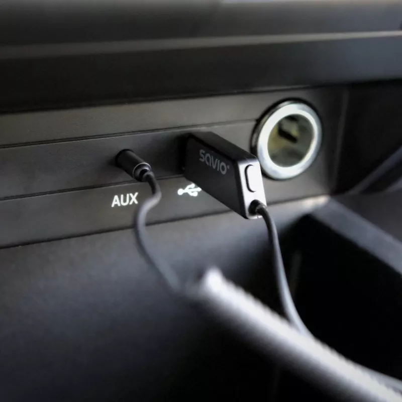Savio TR-16 Transmitter AUX adapter with hands-free function, Bluetooth 5.3, Google Assistant/Siri