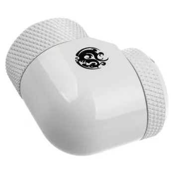Adapter 90° G1/4 male to 14mm hardtube, rotatable — BitsPower BP-DWE90RML14, white