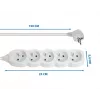 Power extension ESPERANZA ELK207W — 1.5 m cable, 5 Type E AC outlets, indoor, 220–250V