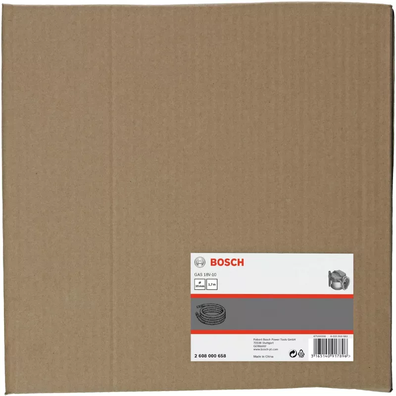 Bosch 2608000658 vacuum hose for GAS 18V-10 L, 1.6m