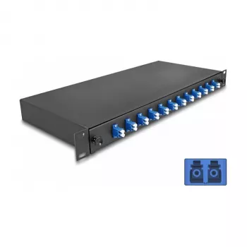 Fibre optic splice enclosure DeLOCK 67003 Black Metal 483x220x44mm