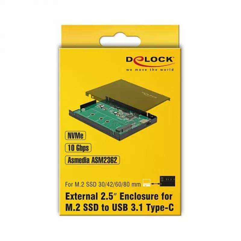 SSD enclosure DeLOCK 42609 Black M.2