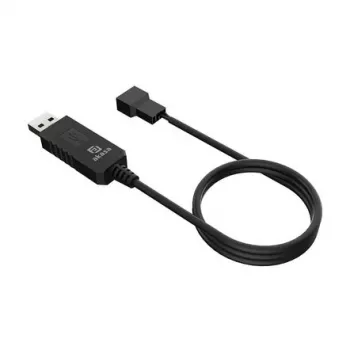DC step-up voltage converter cable Akasa AK-CBFA10-60BK for USB to 3-pin & 4-pin PC fan, 60 cm
