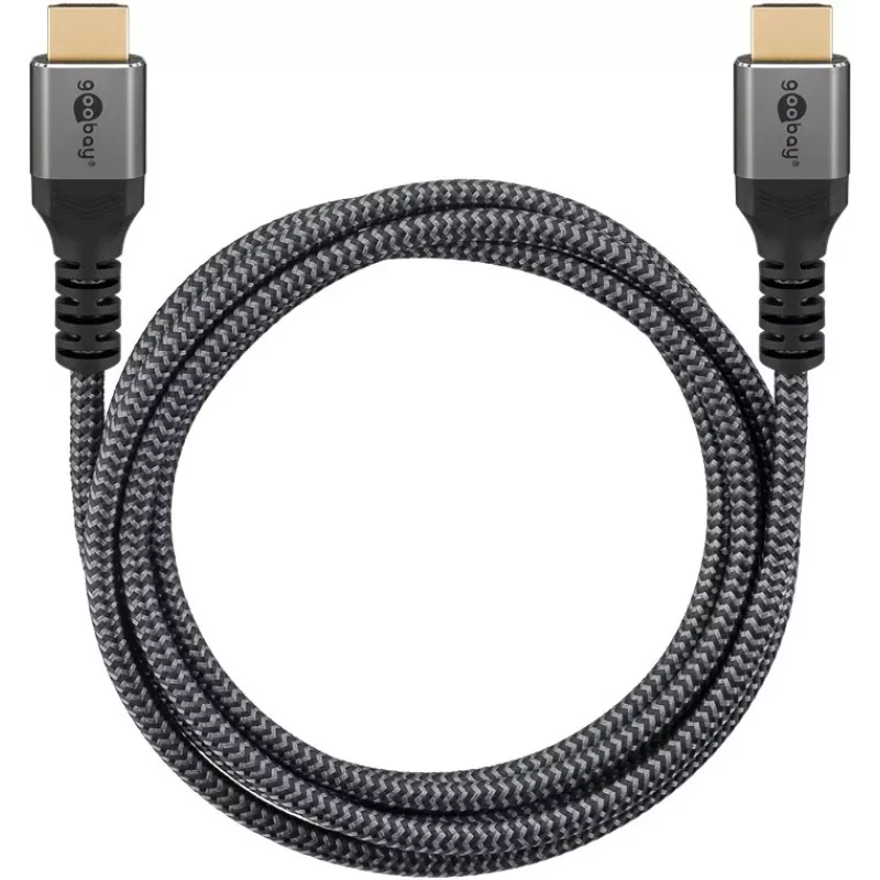 Plus High-Speed-HDMI-Kabel mit Ethernet, 4K @ 60Hz (grau, 15 Meter)