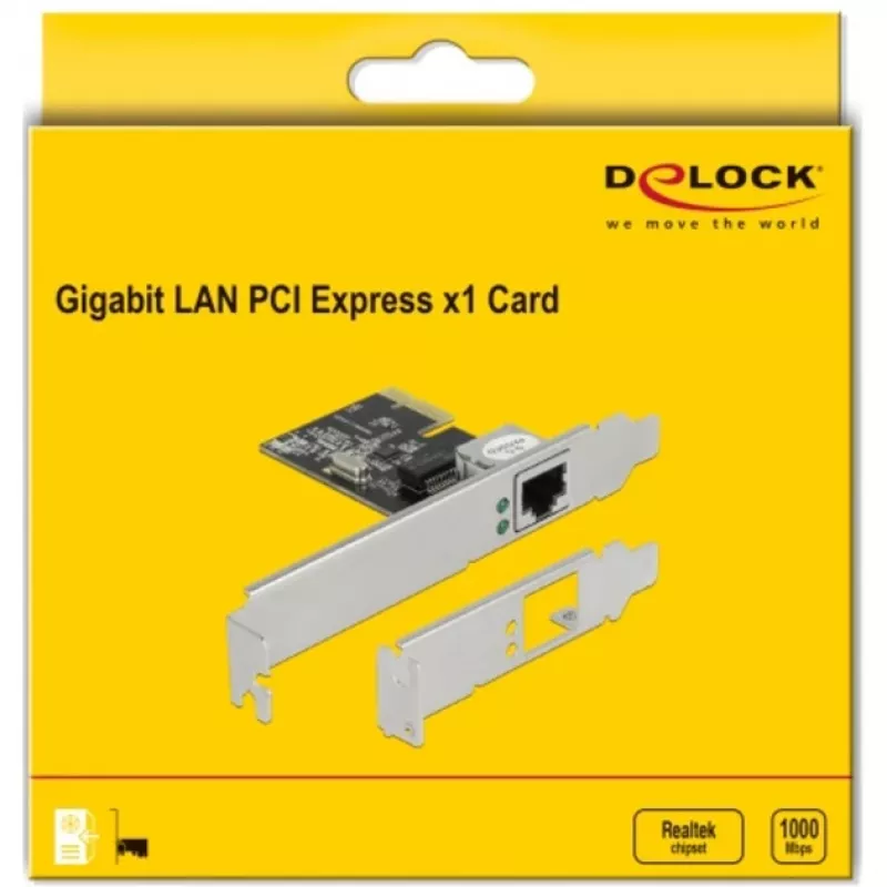 PCI Express x1 Card DeLOCK RTL8111 1 x RJ45 Gigabit LAN