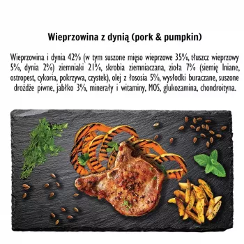 Dry dog food PAKA ZWIERZAKA Pork with Pumpkin L 9 kg — adult maintenance, single-protein, 29% protein, 15% fat