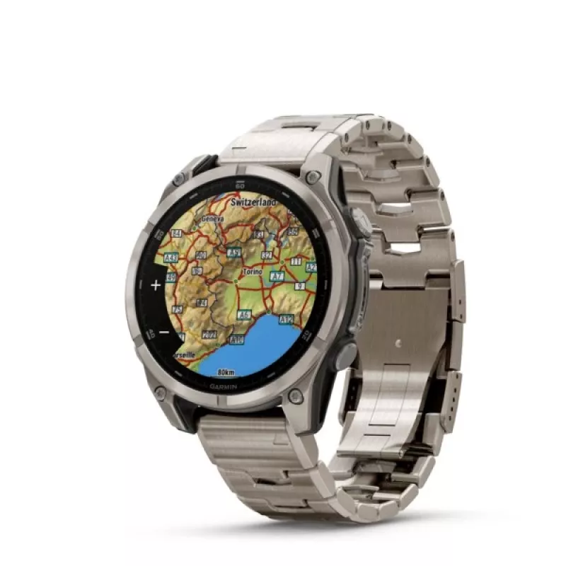 Smartwatch GARMIN Fenix 8 47 mm, 1.4 inch (3.56 cm) AMOLED 454×454, Titanium, Wi‑Fi, GPS