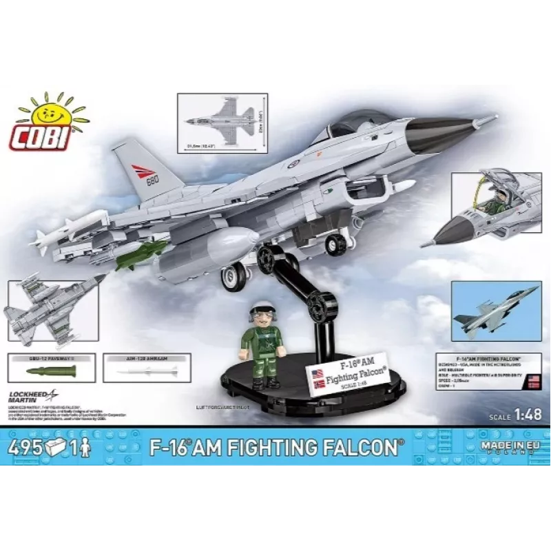 Cobi Building Set F-16AM Fighting Falcon, 495 pieces, scale model