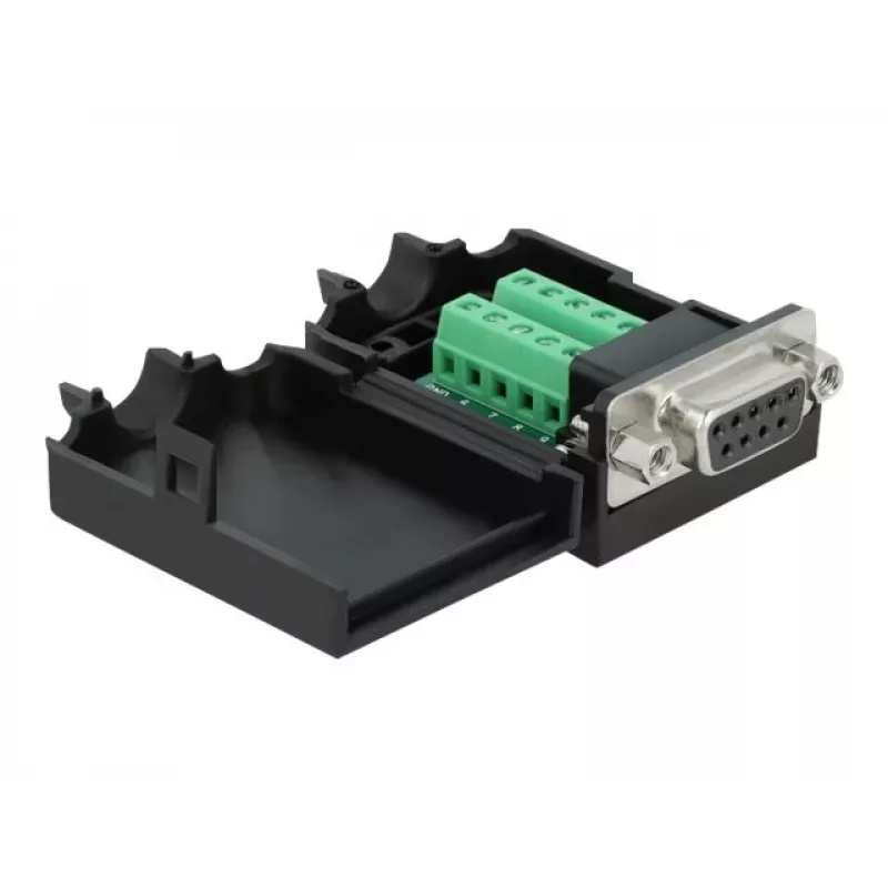 Wire connector DeLOCK 66265 Sub-D 9 10 pin terminal block Black
