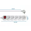 Power extension ESPERANZA ELK214W 1.5 m, 5 Type E AC outlets, indoor, white