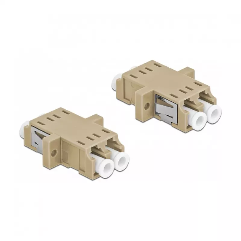 Fibre optic adapter DELOCK LC female to female OM2 duplex (2 pcs, polybag)