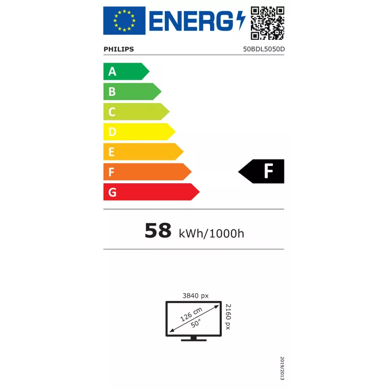 Philips 5000 series 50BDL5050D/00 Signage Display 127 cm (50 inch) LCD Wi-Fi 600 cd/m² Full HD Black Built-in processor Android
