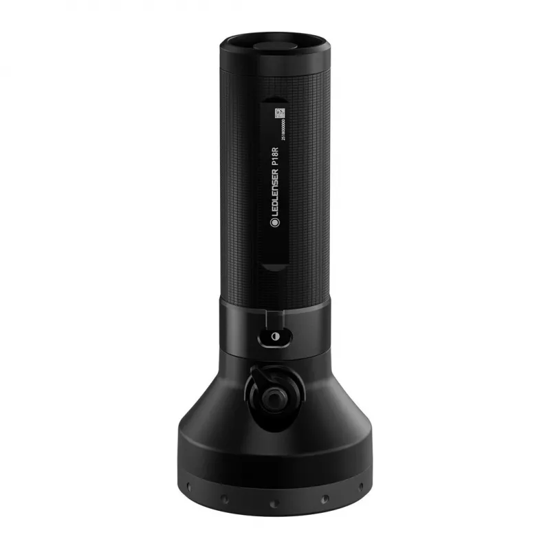 Handheld flashlight Ledlenser P18R Black, rechargeable 1000 lm, IP68, 600 m beam, 18650 battery