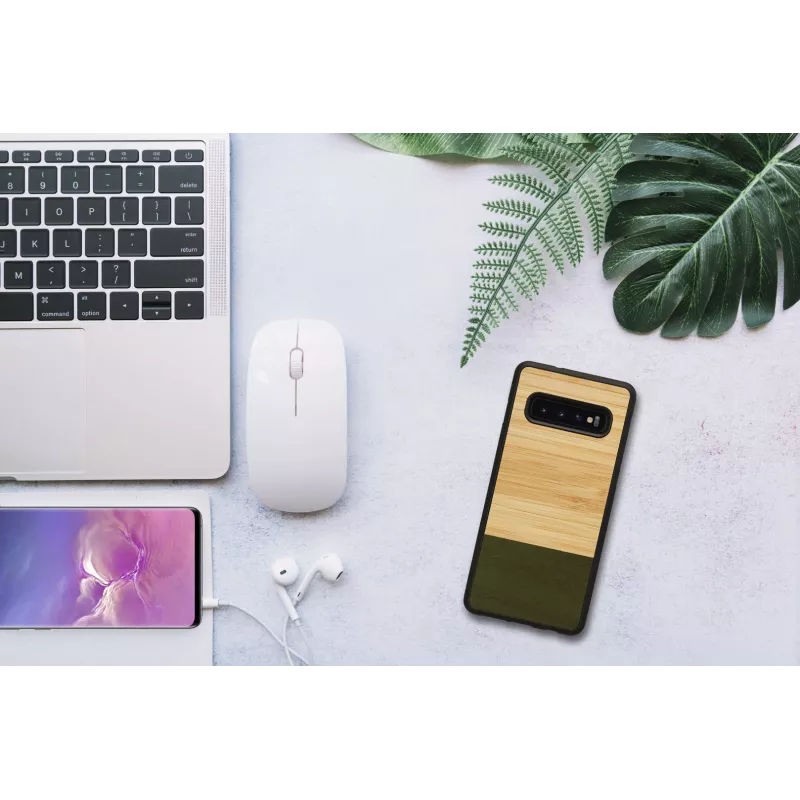 Smartphone case man and wood for Galaxy S10 — bamboo forest black