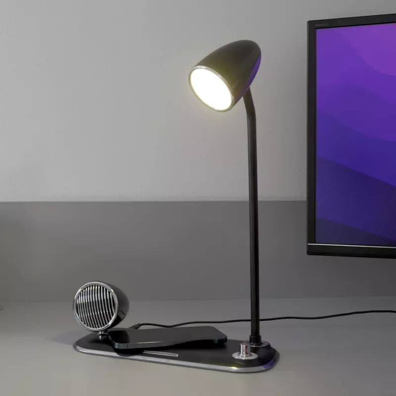 Desk lamp Tellur TLL151361 with wireless Qi charger and Bluetooth speaker, adjustable lighting