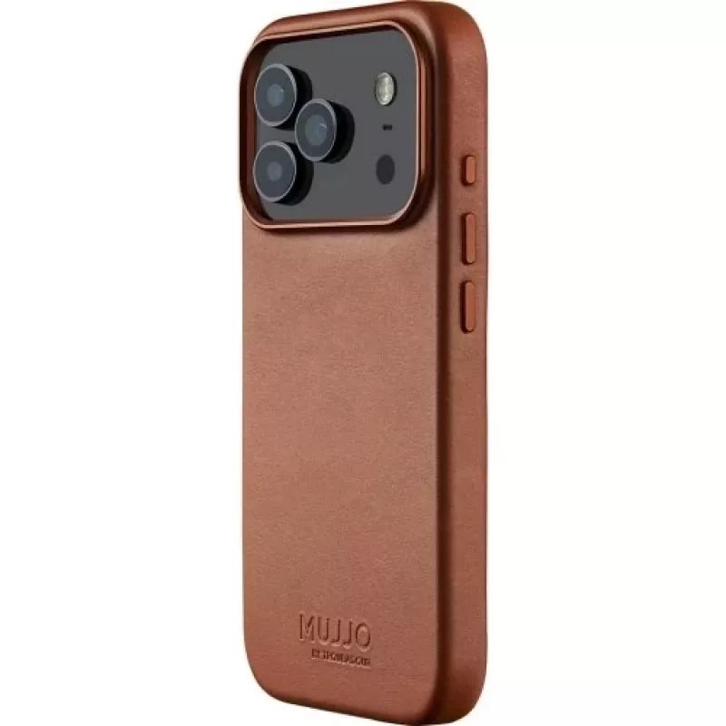 Mujjo Full Leather Case MagSafe Case for iPhone 17 Pro Brown